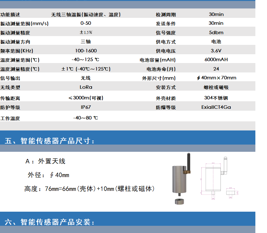 YY240-W3智能無線溫振傳感器/智能無線振動傳感器(圖4)